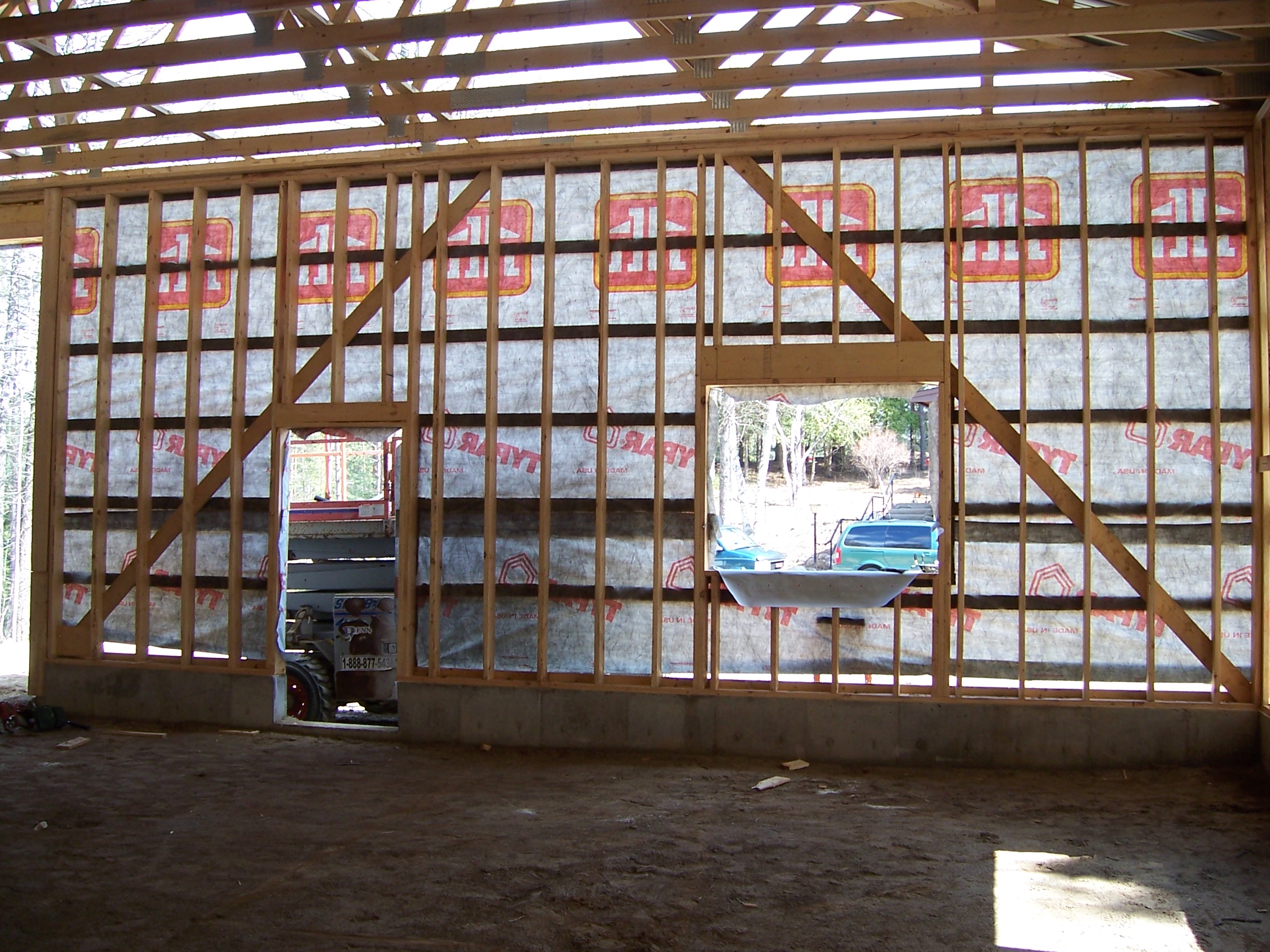 framing a garage shop