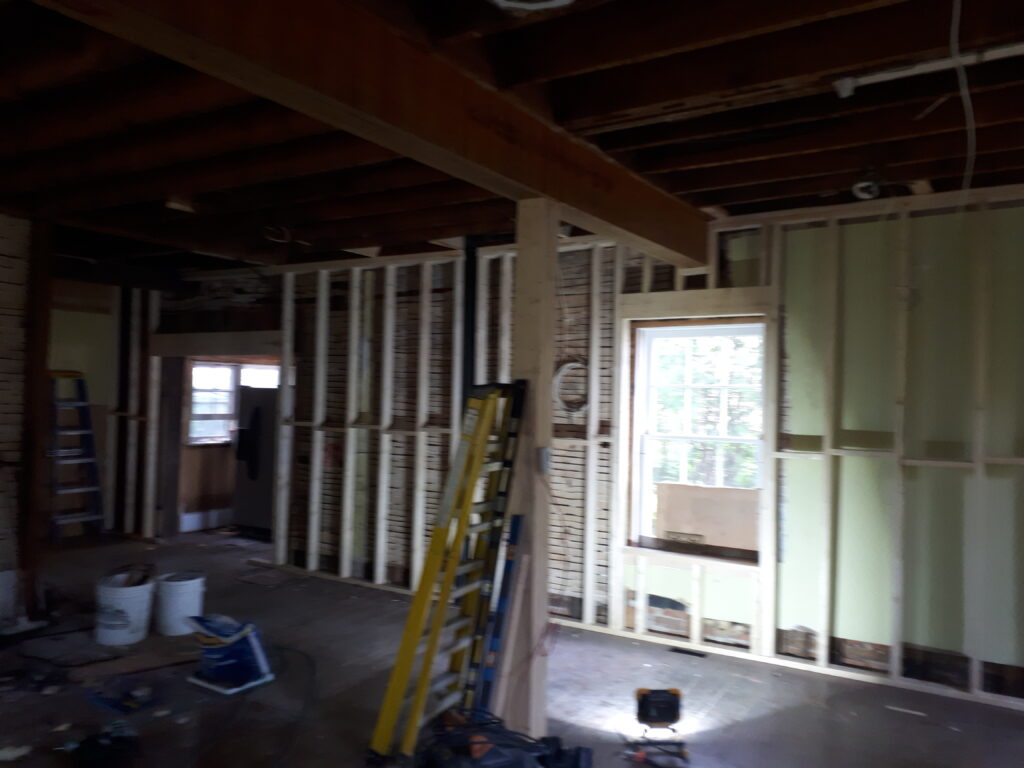 Open concept construction renovation LVL installation Georgetown Ontario