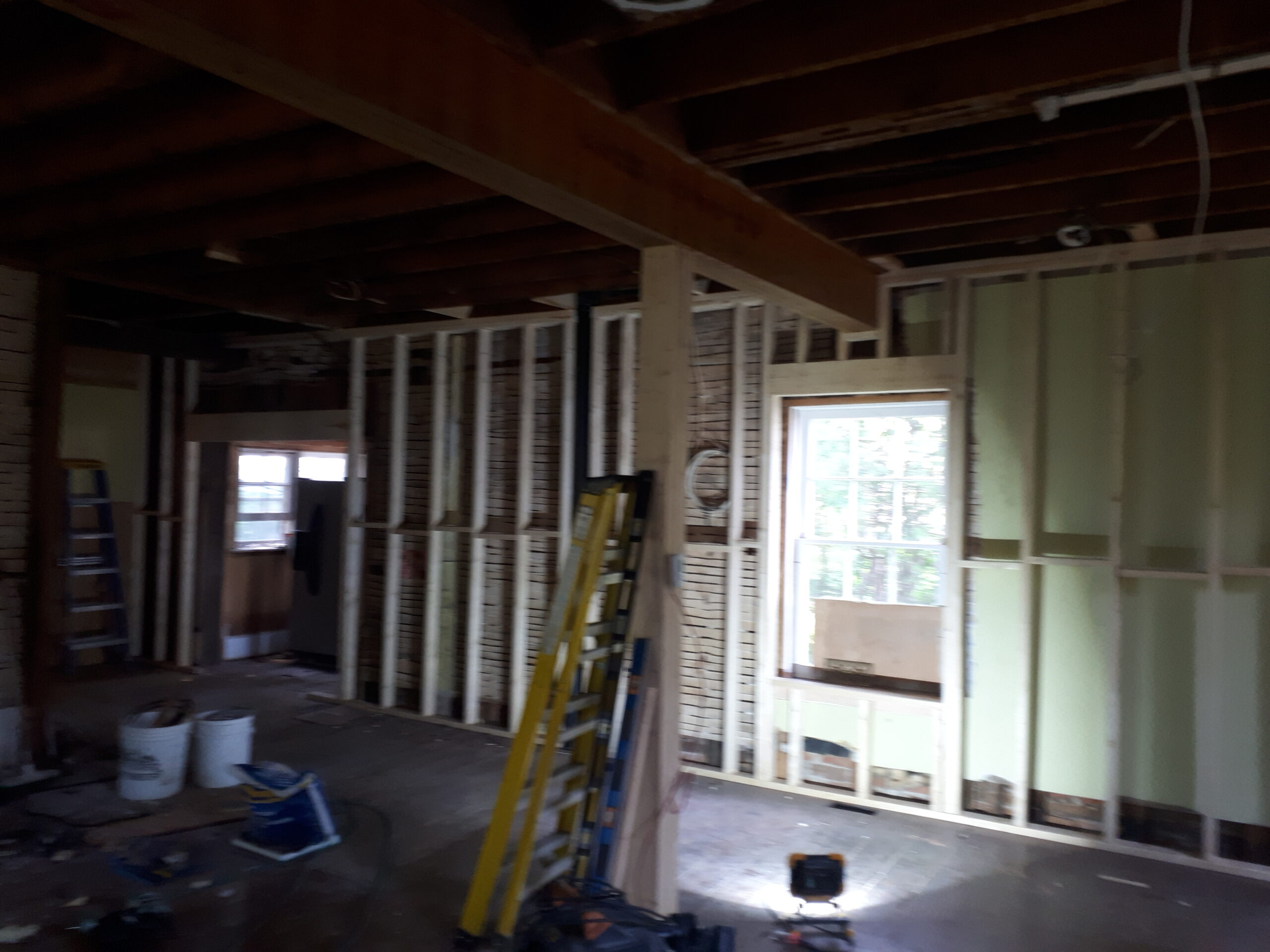 Open concept construction renovation LVL installation Georgetown Ontario