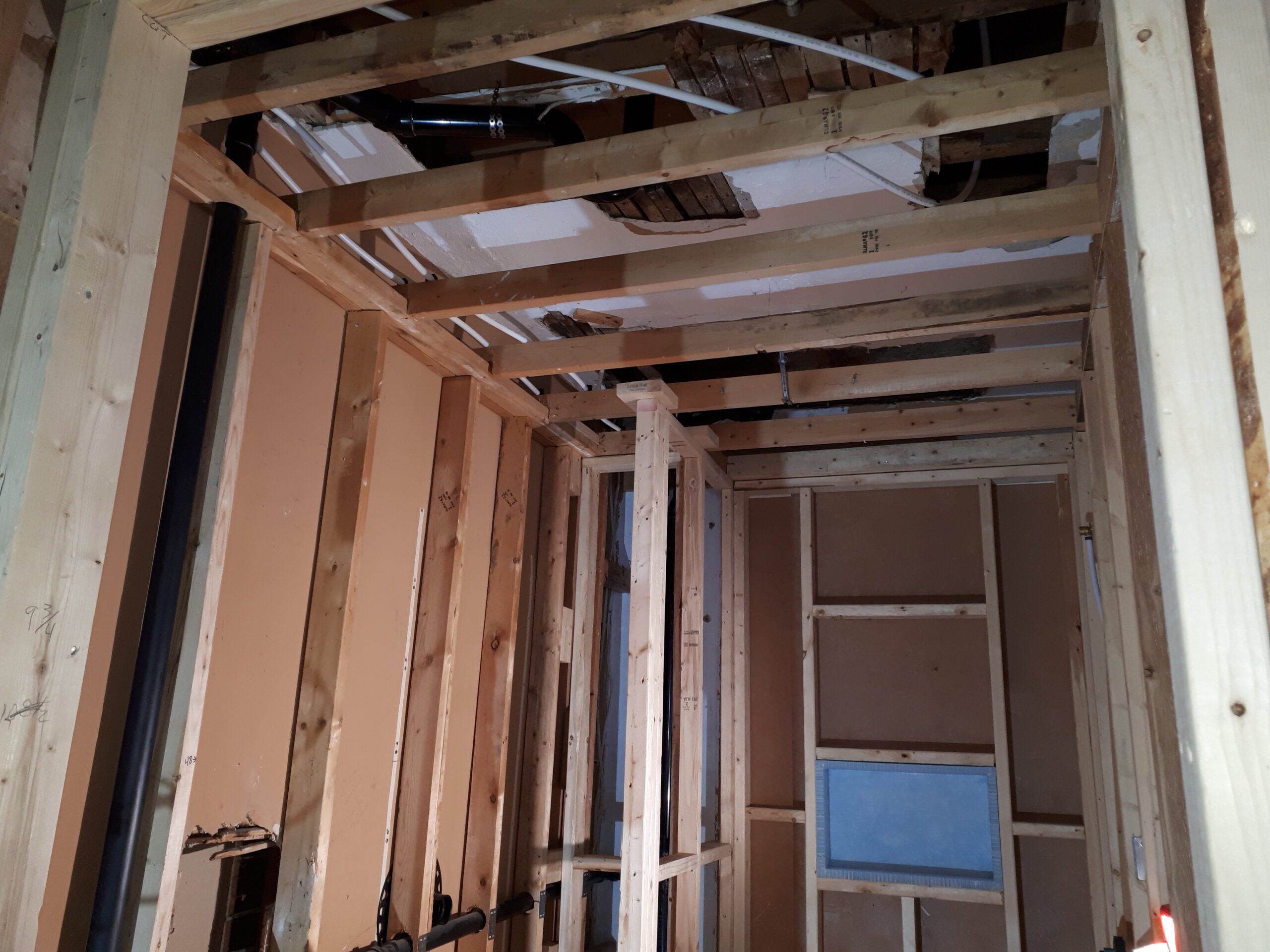 bathroom renovation framing