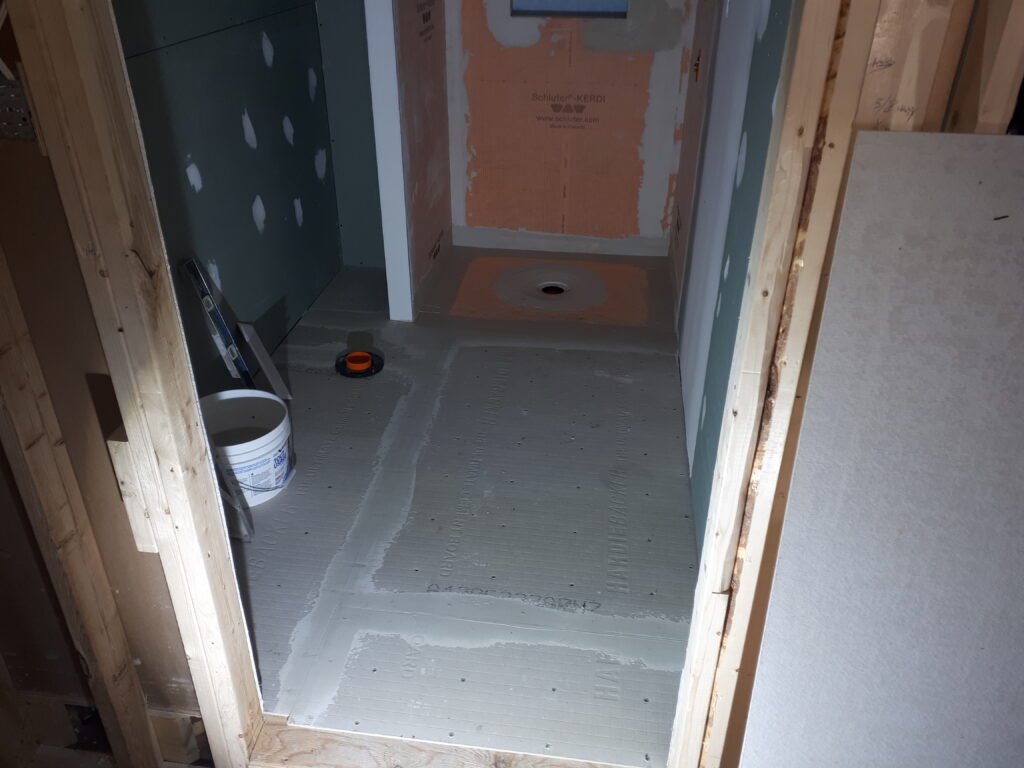 hardie board installation , tile installation
