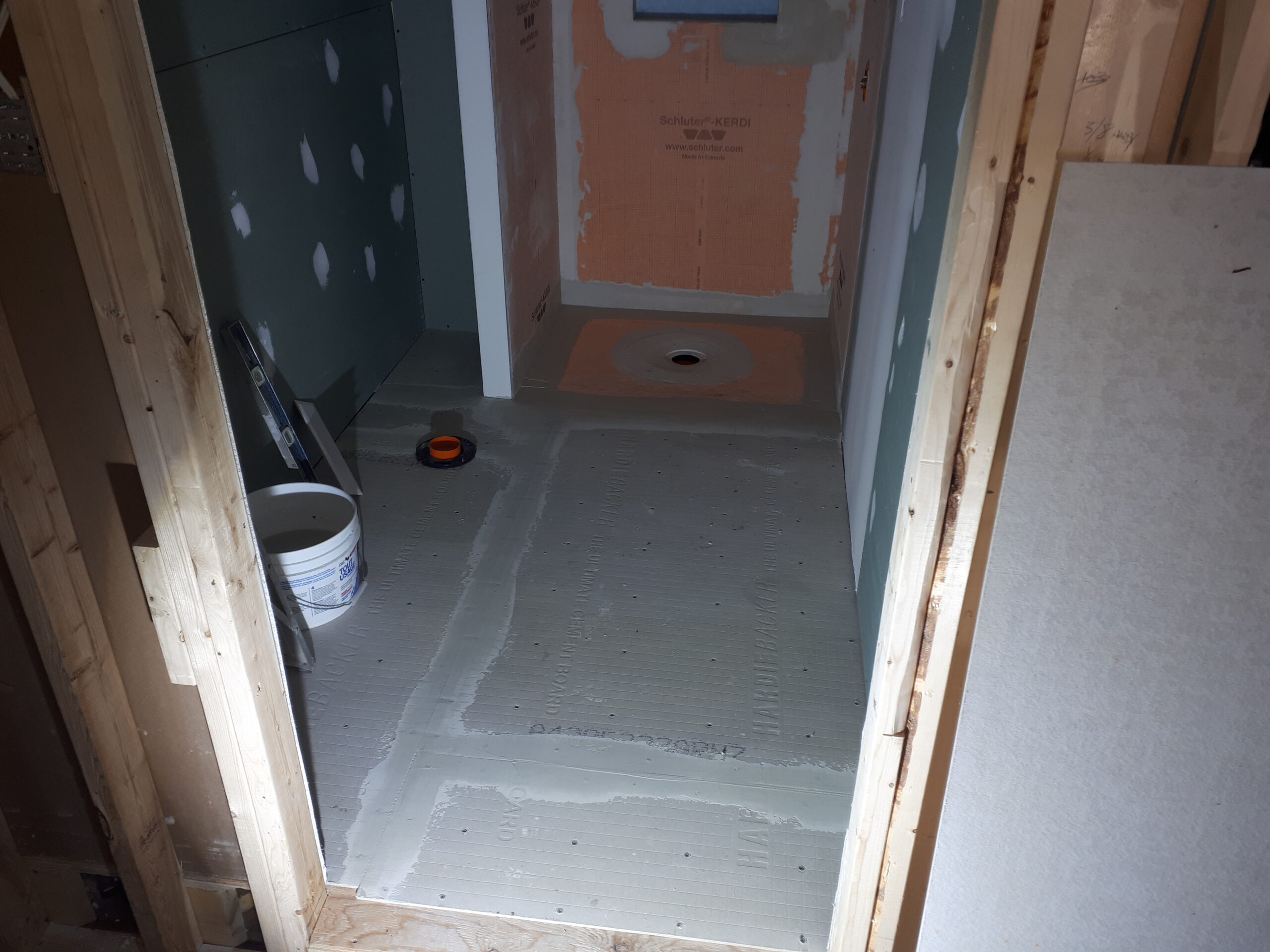 hardie board installation , tile installation