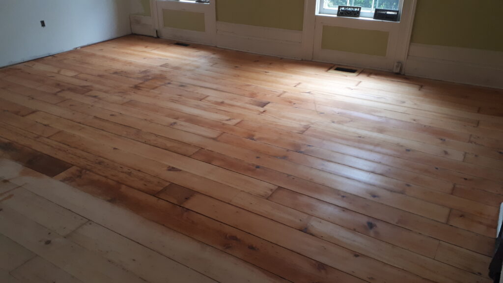 refinishing staining a floor