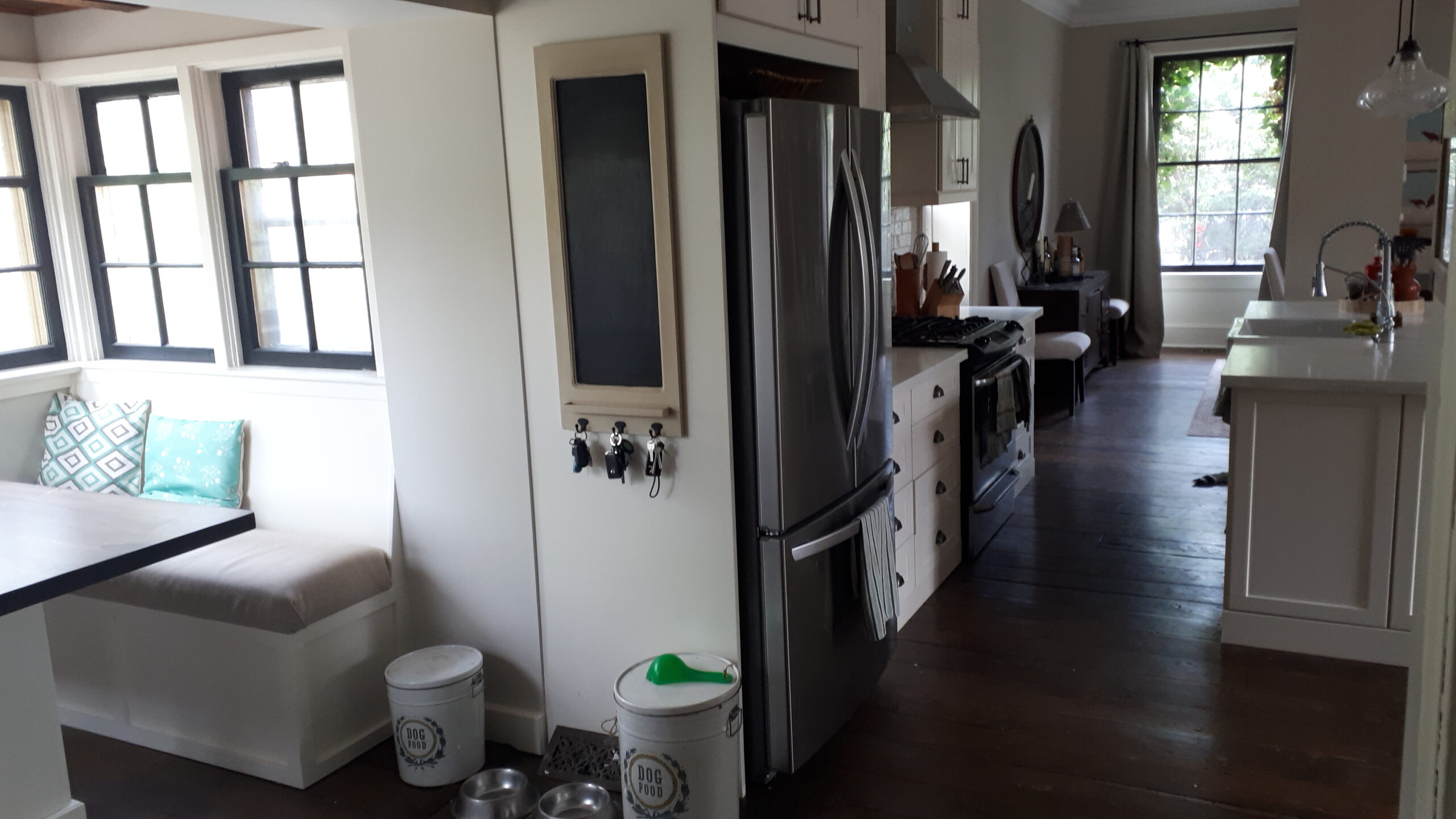 kitchen renovation with custom built in breakfast nook